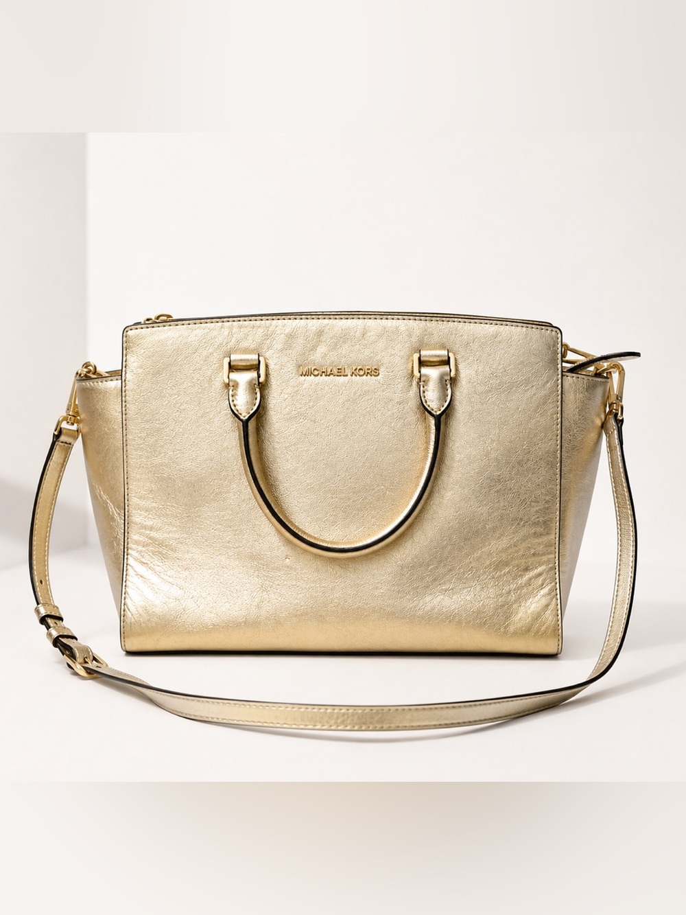 Michael Kors Metallic Gold Satchel